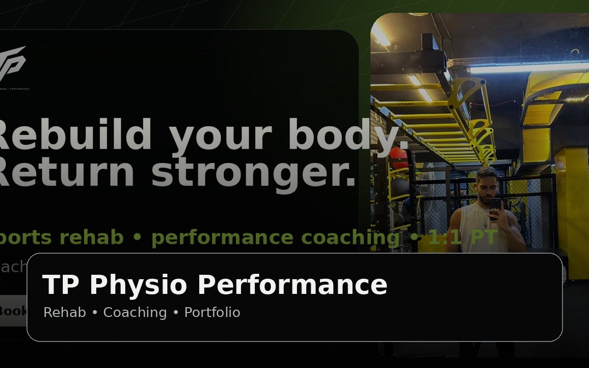 TP Physio Performance homepage